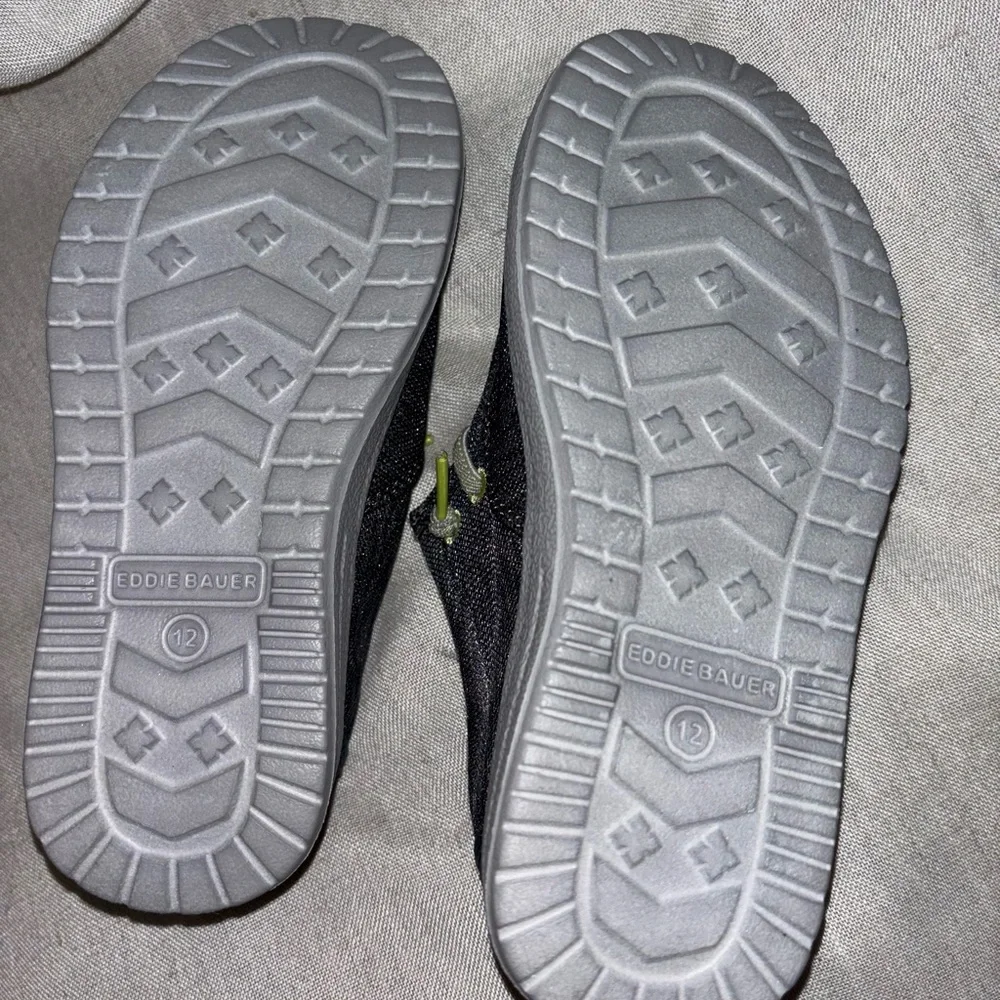 Eddie Bauer Kids Moccasins - Gray with Green Accents